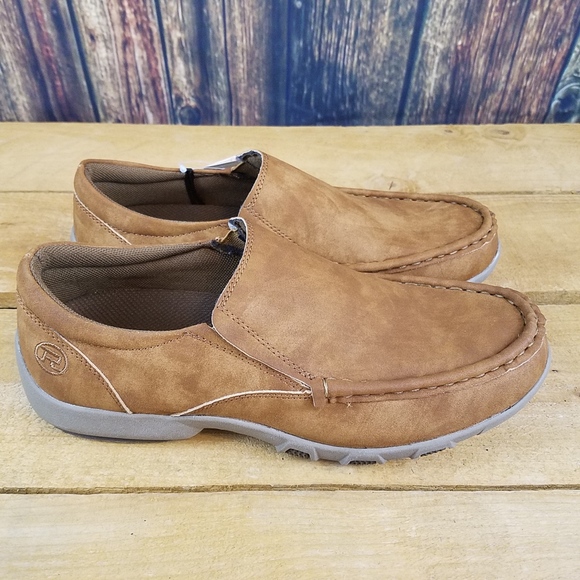 ROPER MENS REESE TAN FAUX LEATHER DRIVING SHOES - Picture 5 of 8